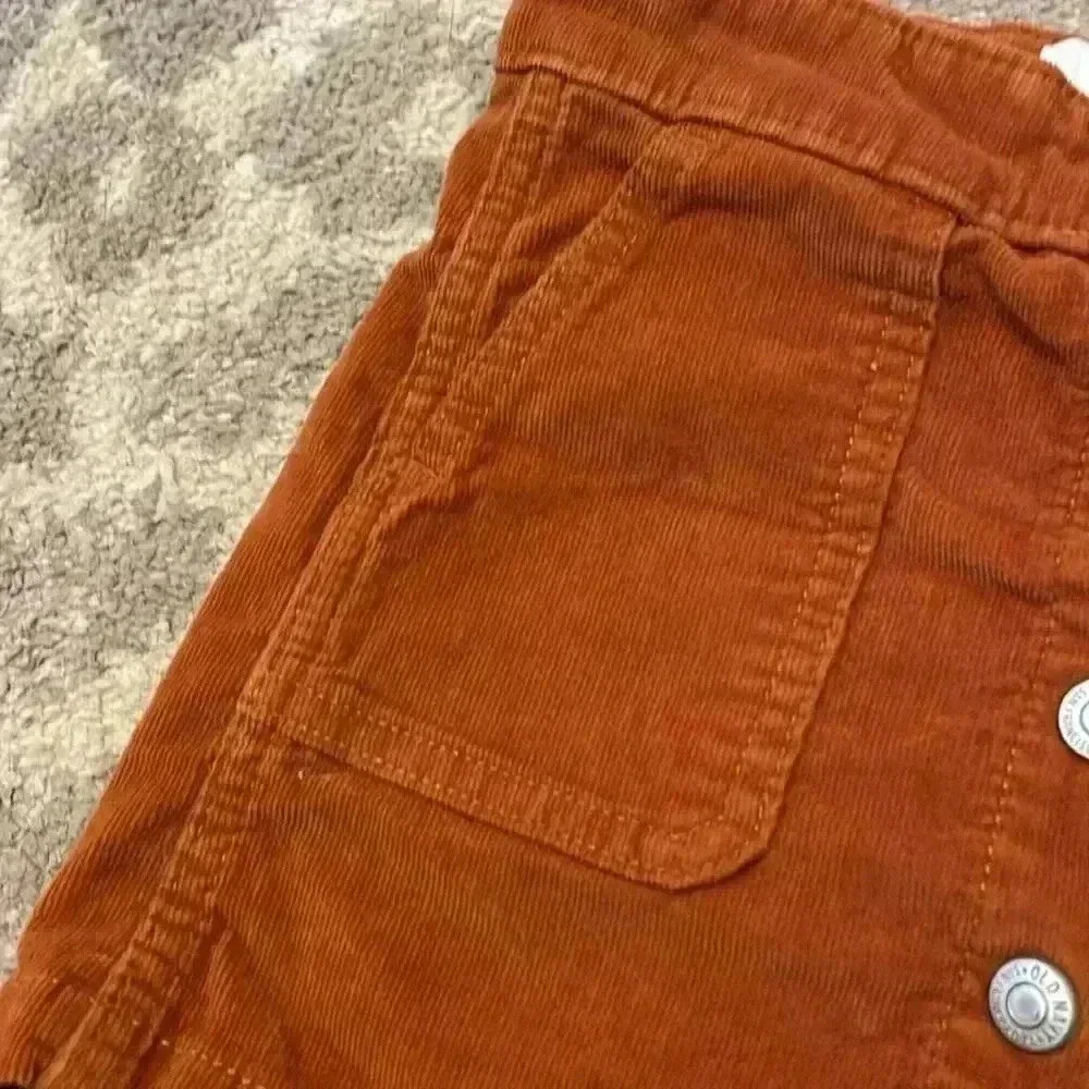 Old Navy Burnt Orange Corduroy Button Up Skirt XS/5